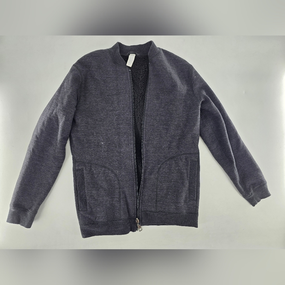 lululemon ivivva athletica‎ Dark Gray fleece lined Sherpa Sweatshirt Sz 14
